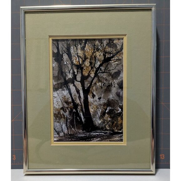Framed Ink Art by Marge Fassett Titled "Dawn" In Wood Frame with Glass - Picture 2 of 12